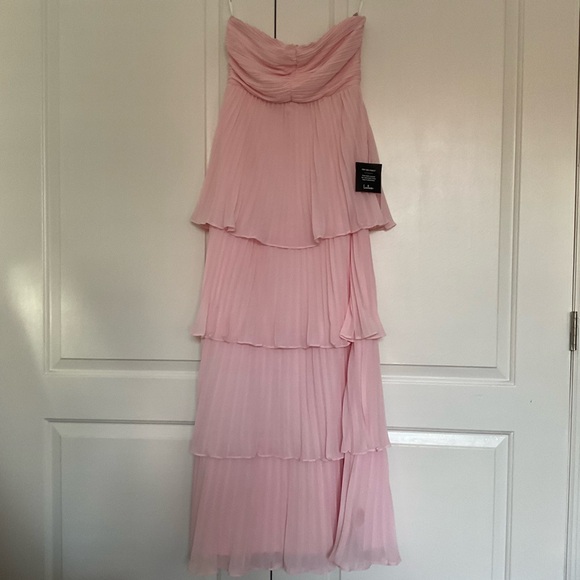NWT Lulus | Light Pink Strapless Tiered Maxi Dress | Size S - Picture 5 of 10